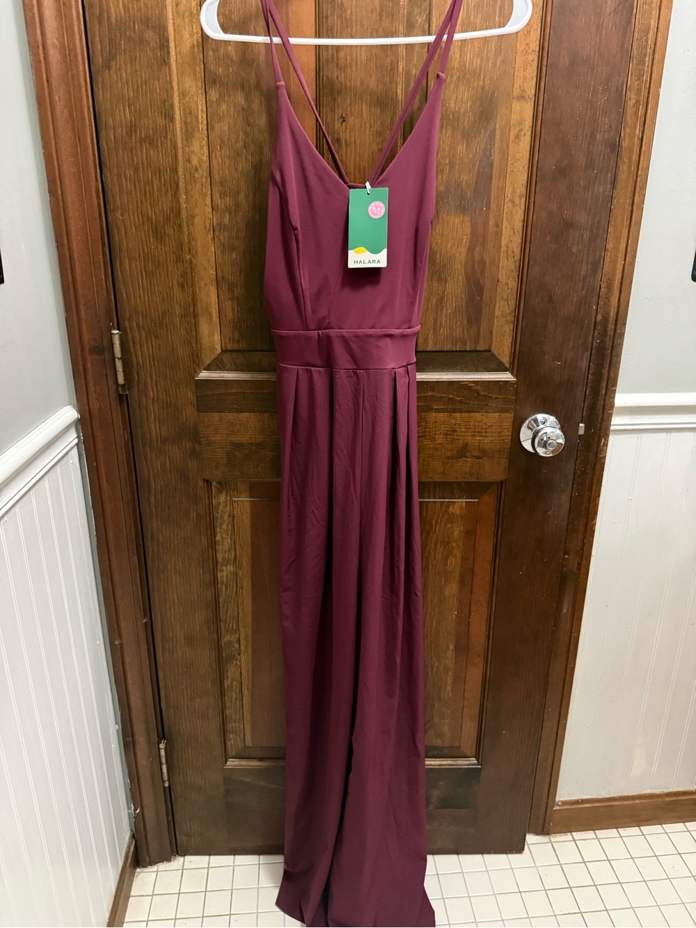Halara Sleeveless Wide-Leg Jumpsuit in Deep Plum - Picture 6 of 7